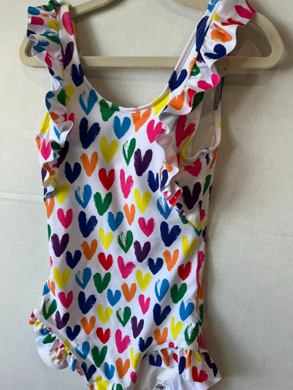 Girl - 12 & 14 - NWT Tweenstyle Ruffle Swimsuit in Multi Hearts